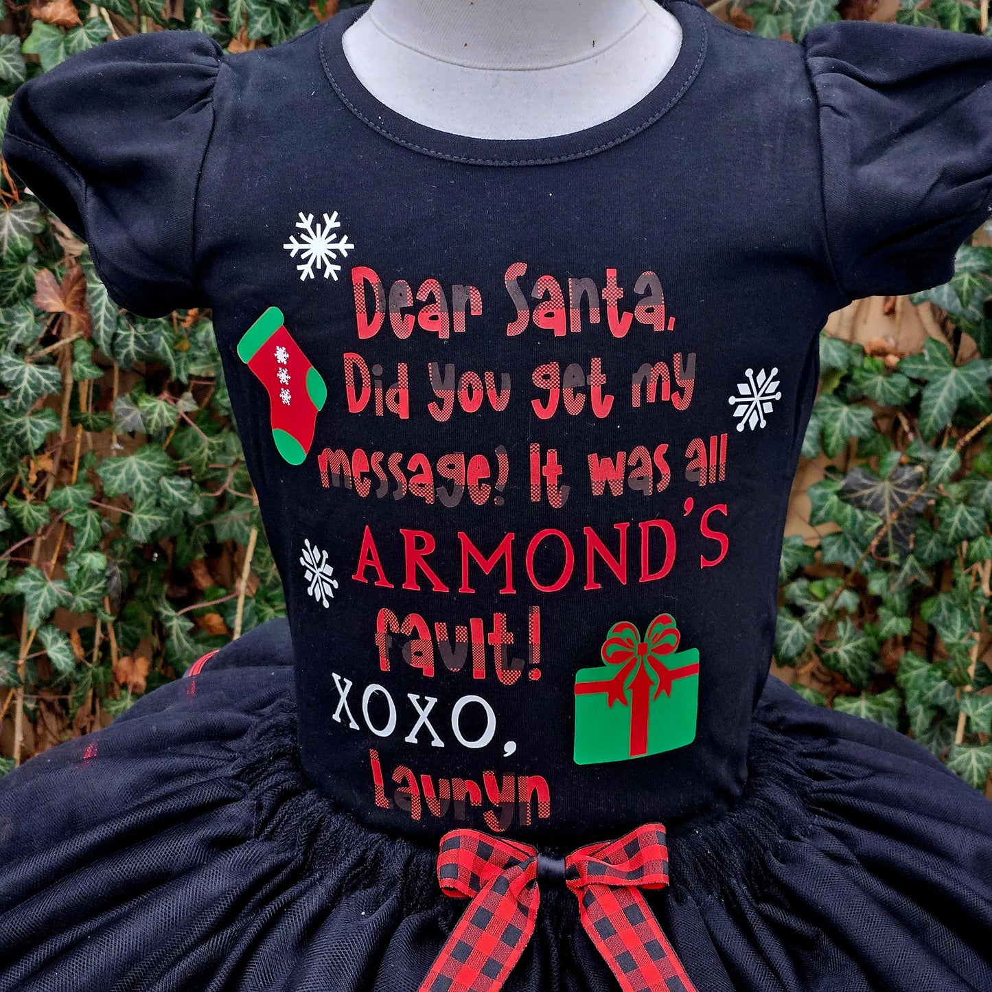 Dear Santa Tutu Set/Costume KolorfulKidzCustoms