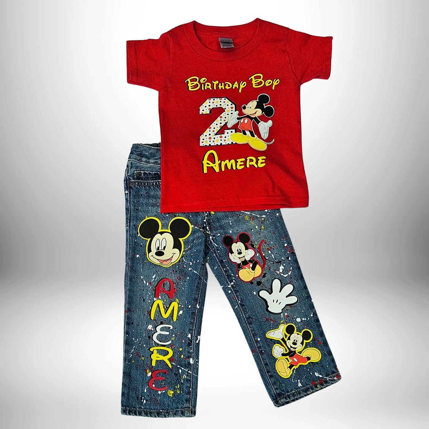 Mickey Mouse Pants Set KolorfulKidzCustoms