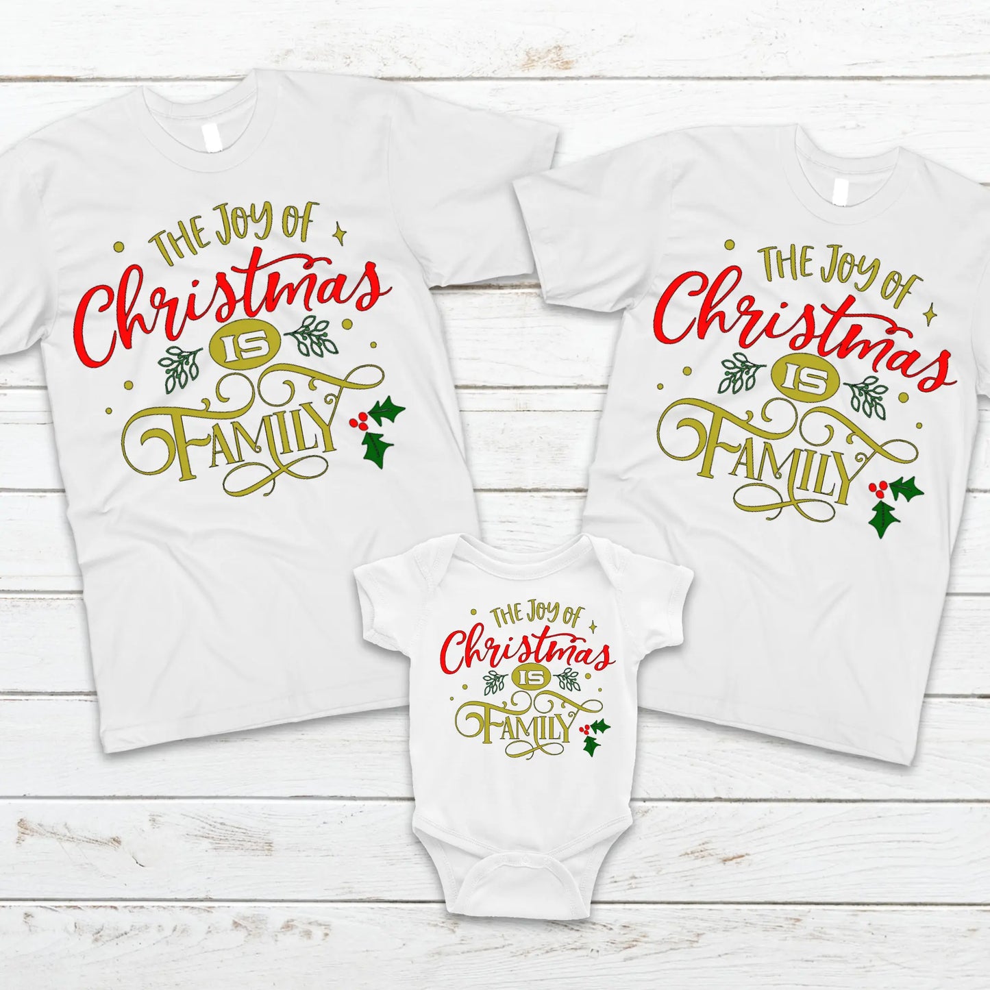 Joy Of Christmas Family T-Shirts KolorfulKidzCustoms