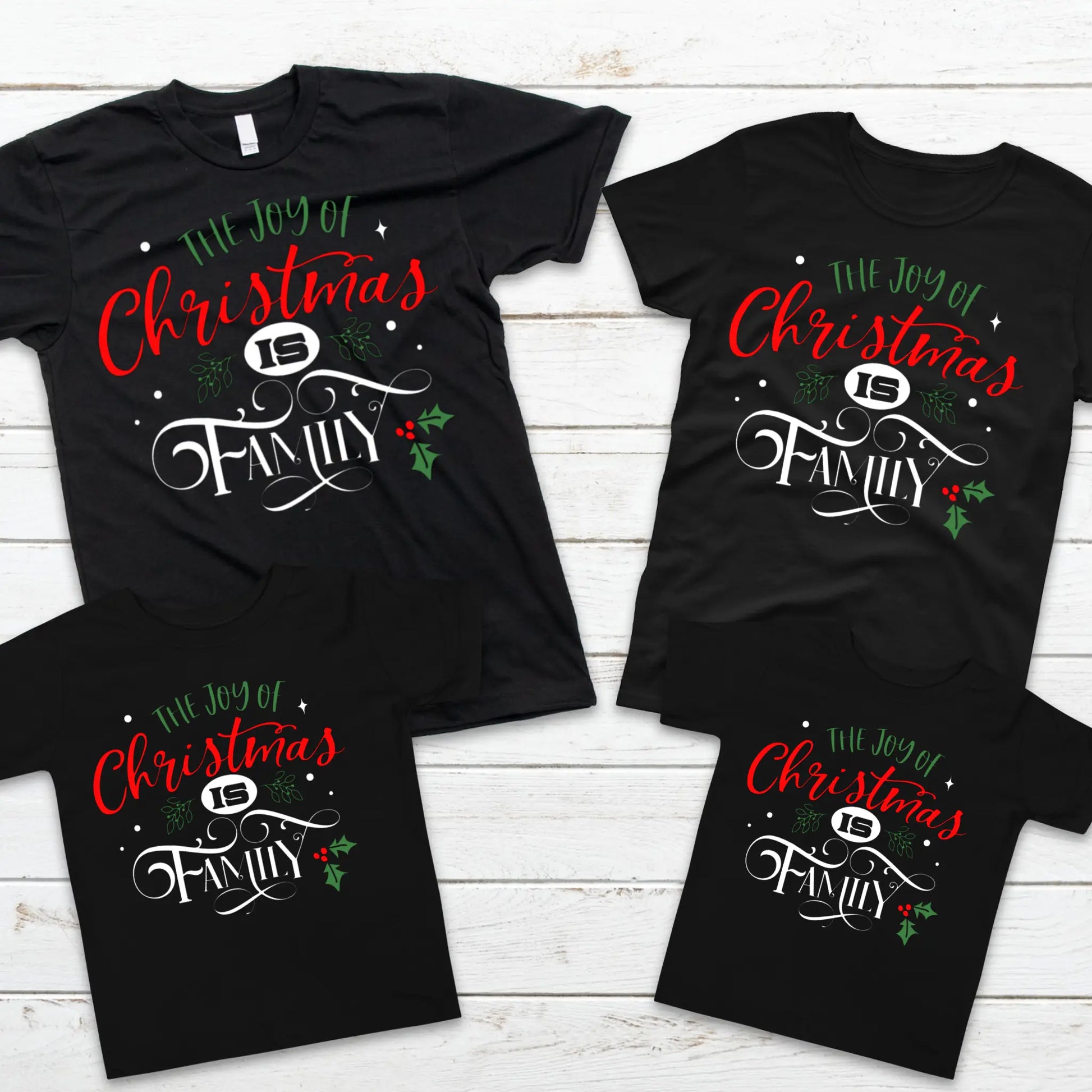 Joy Of Christmas Family T-Shirts KolorfulKidzCustoms