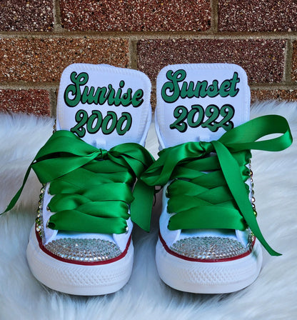 Customized Bling Shoes Converse Women KolorfulKidzCustoms