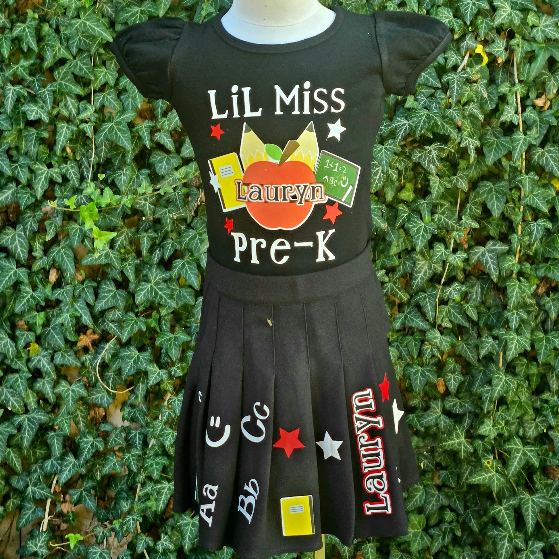 "LiL Miss" Back to School Skirt Set KolorfulKidzCustoms