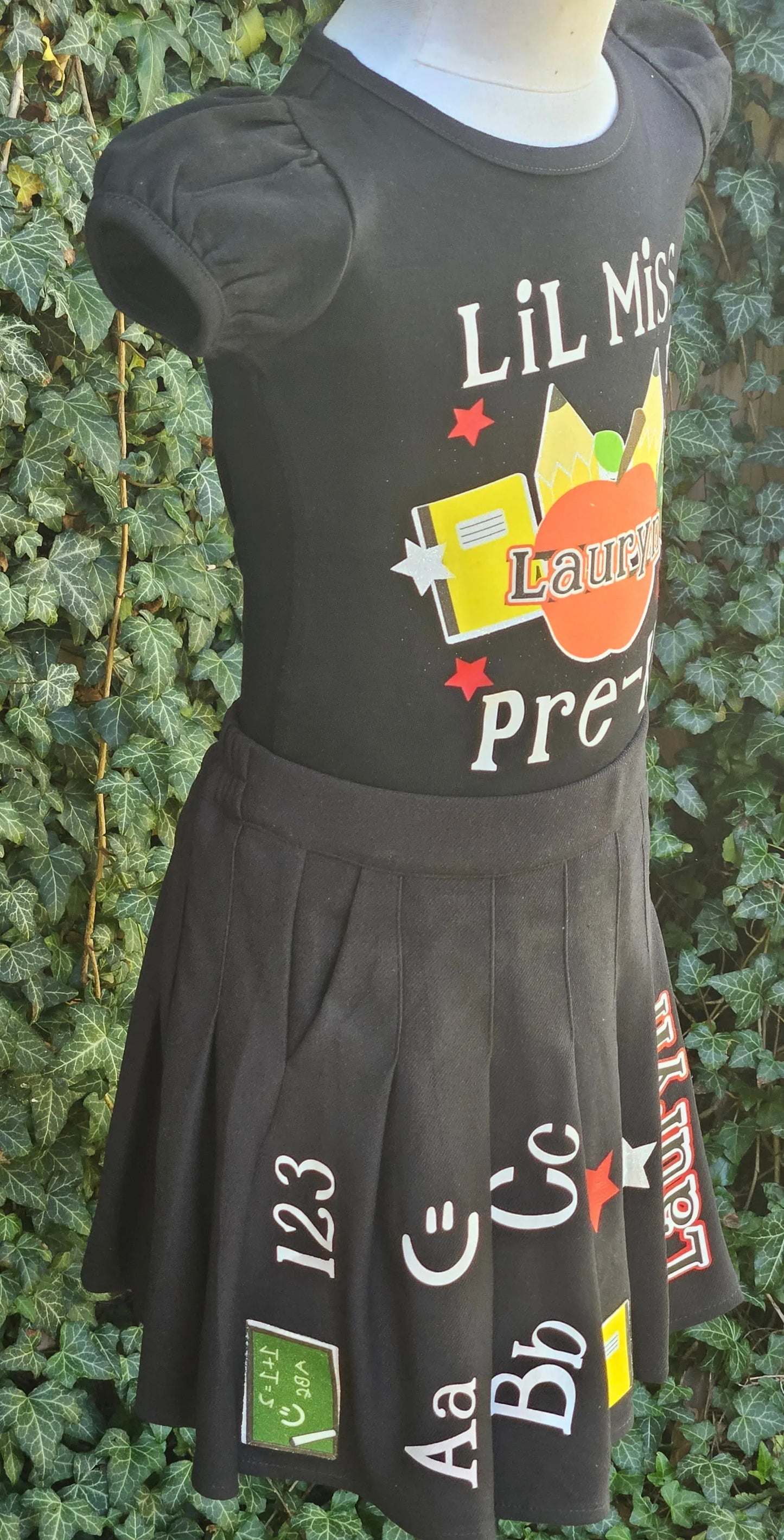 "LiL Miss" Back to School Skirt Set KolorfulKidzCustoms