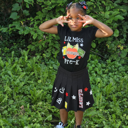 "LiL Miss" Back to School Skirt Set KolorfulKidzCustoms