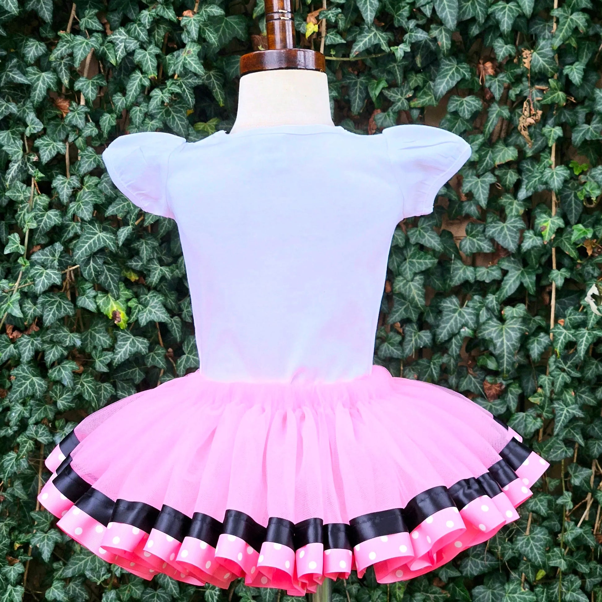 Pink Minnie Mouse Tutu Outfit, Birthday Tutu, Pink, Black and White KolorfulKidzCustoms