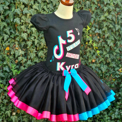 TikTok Half And Half Tutu Set, TikTok Birthday Tutu KolorfulKidzCustoms