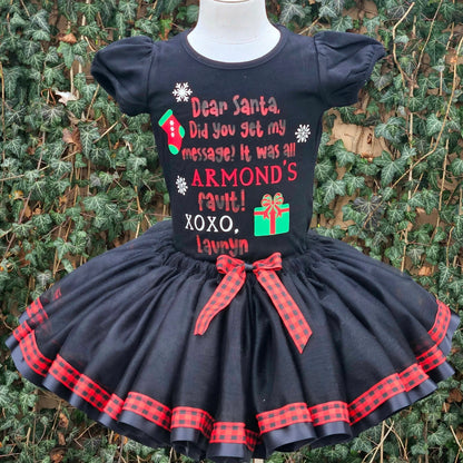 Dear Santa Tutu Set/Costume KolorfulKidzCustoms