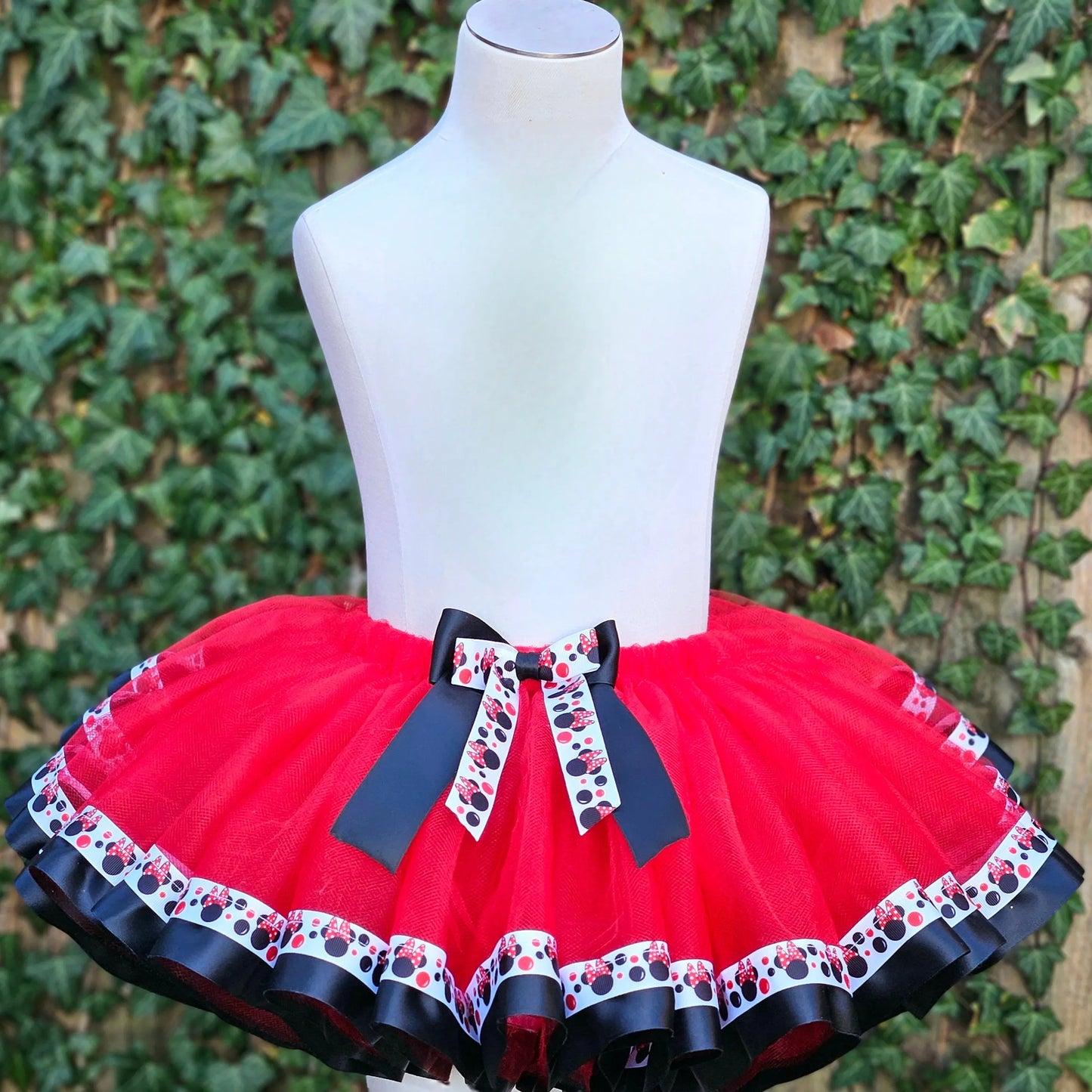 Red Minnie Mouse Tutu Outfit, Birthday Tutu, Red, Black and White KolorfulKidzCustoms