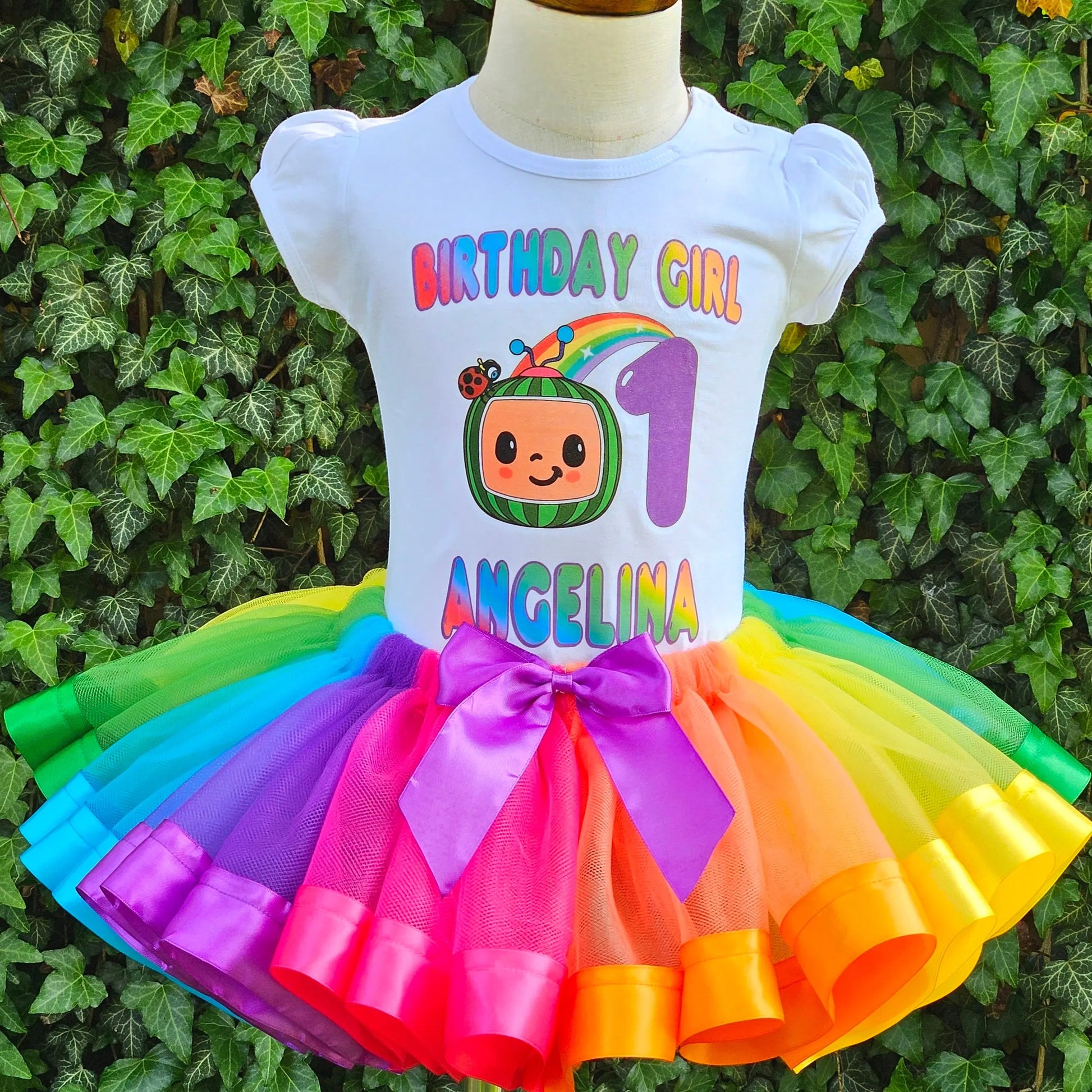 Cocomelon Tutu Set, Cocomelon Birthday Outfit KolorfulKidzCustoms