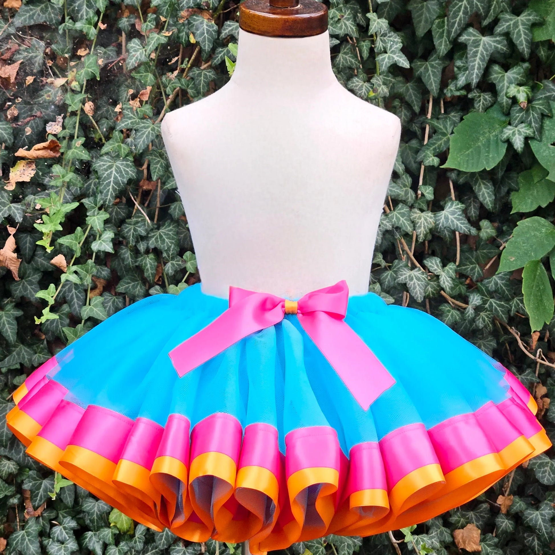 Bluey Ribbon Tutu Set(pink and orange) KolorfulKidzCustoms