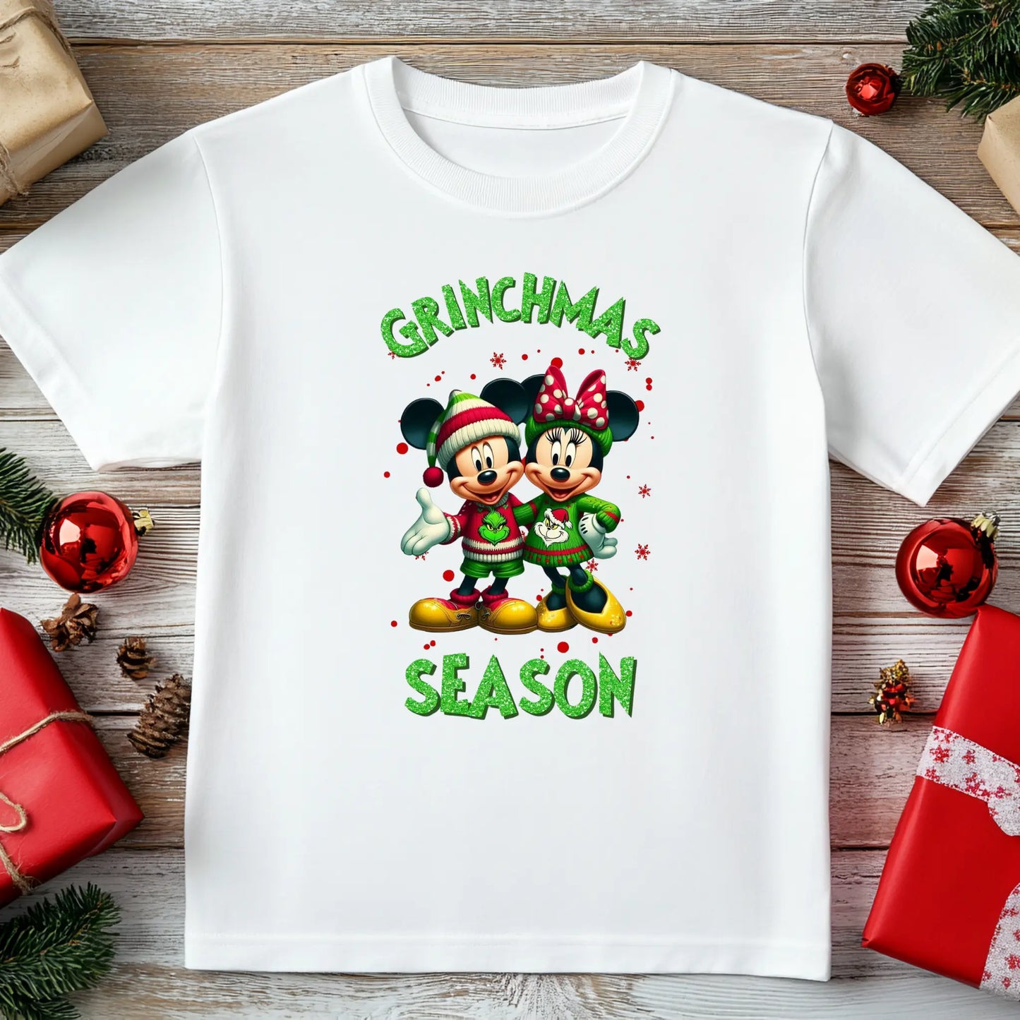 Mickey and Minnie Grinchmas Tee KolorfulKidzCustoms