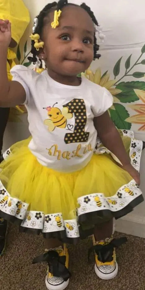 Bumble Bee Tutu Set - KolorfulKidzCustoms