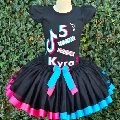 TikTok Half And Half Tutu Set, TikTok Birthday Tutu KolorfulKidzCustoms