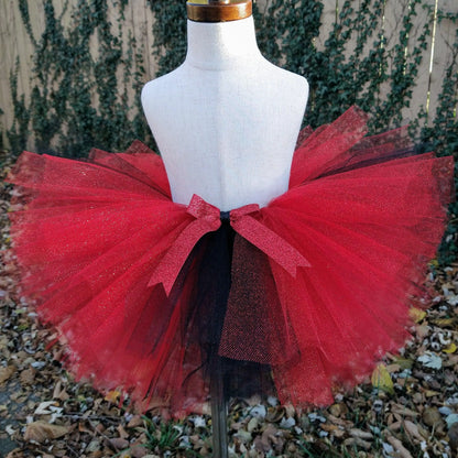 Elmo Tutu Set, Red and Black Tutu - KolorfulKidzCustoms