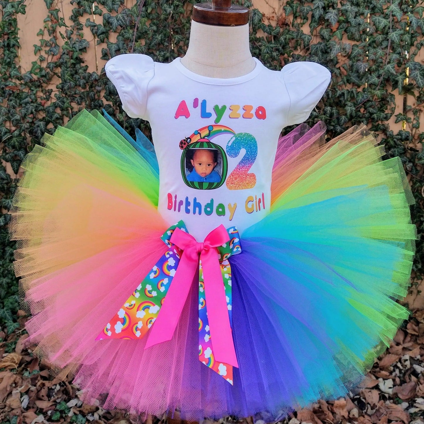 Cocomelon Tutu Set, Cocomelon Birthday Outfit, Rainbow Tutu - KolorfulKidzCustoms