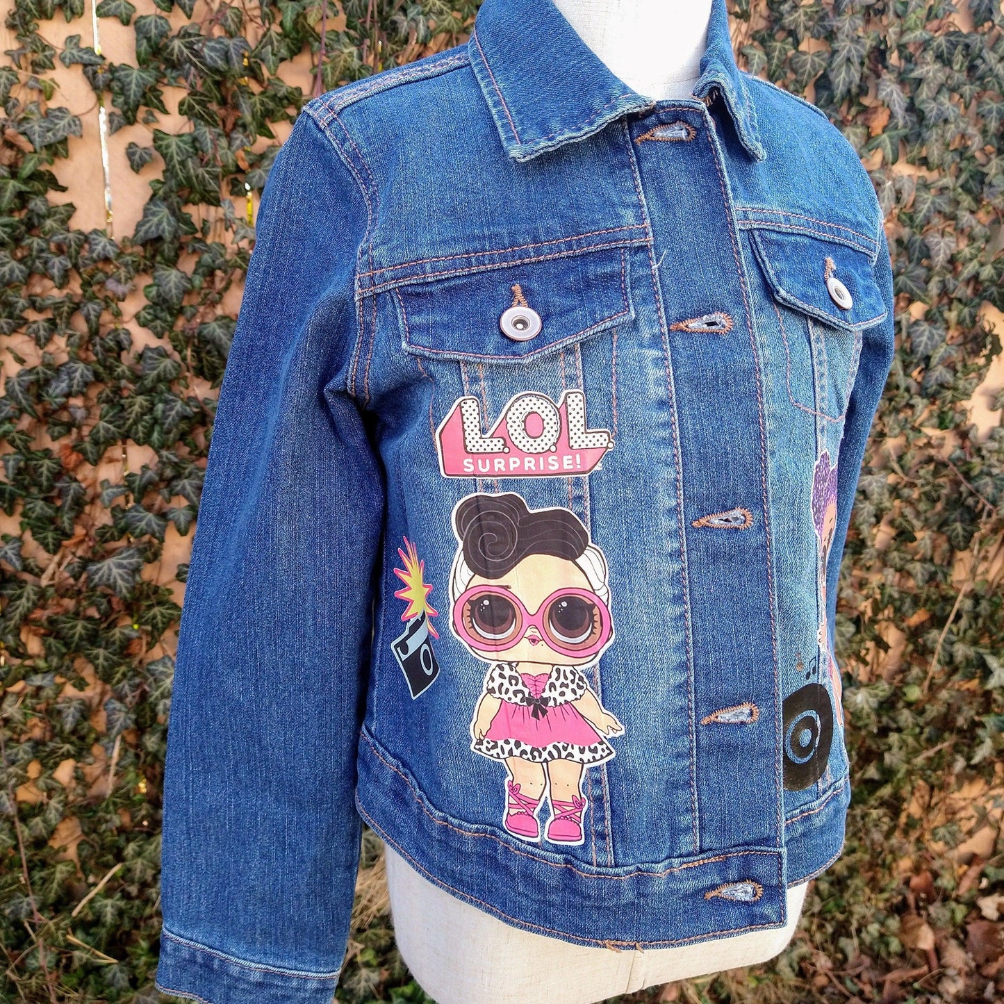 LOL Doll Denim Jacket, Custom Demin, Doll Inspired Jean Jacket - KolorfulKidzCustoms