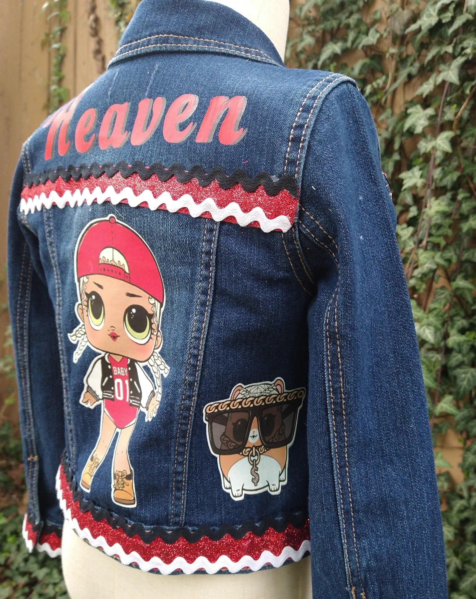 LOL Doll Denim Jacket, Mc Swag Custom Demin, Doll Inspired Jean Jacket - KolorfulKidzCustoms