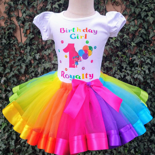 Queen Poppy Tutu Set, Trolls Inspired Tutu Set - KolorfulKidzCustoms