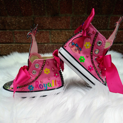 Trolls Queen Poppy Custom Shoes - KolorfulKidzCustoms