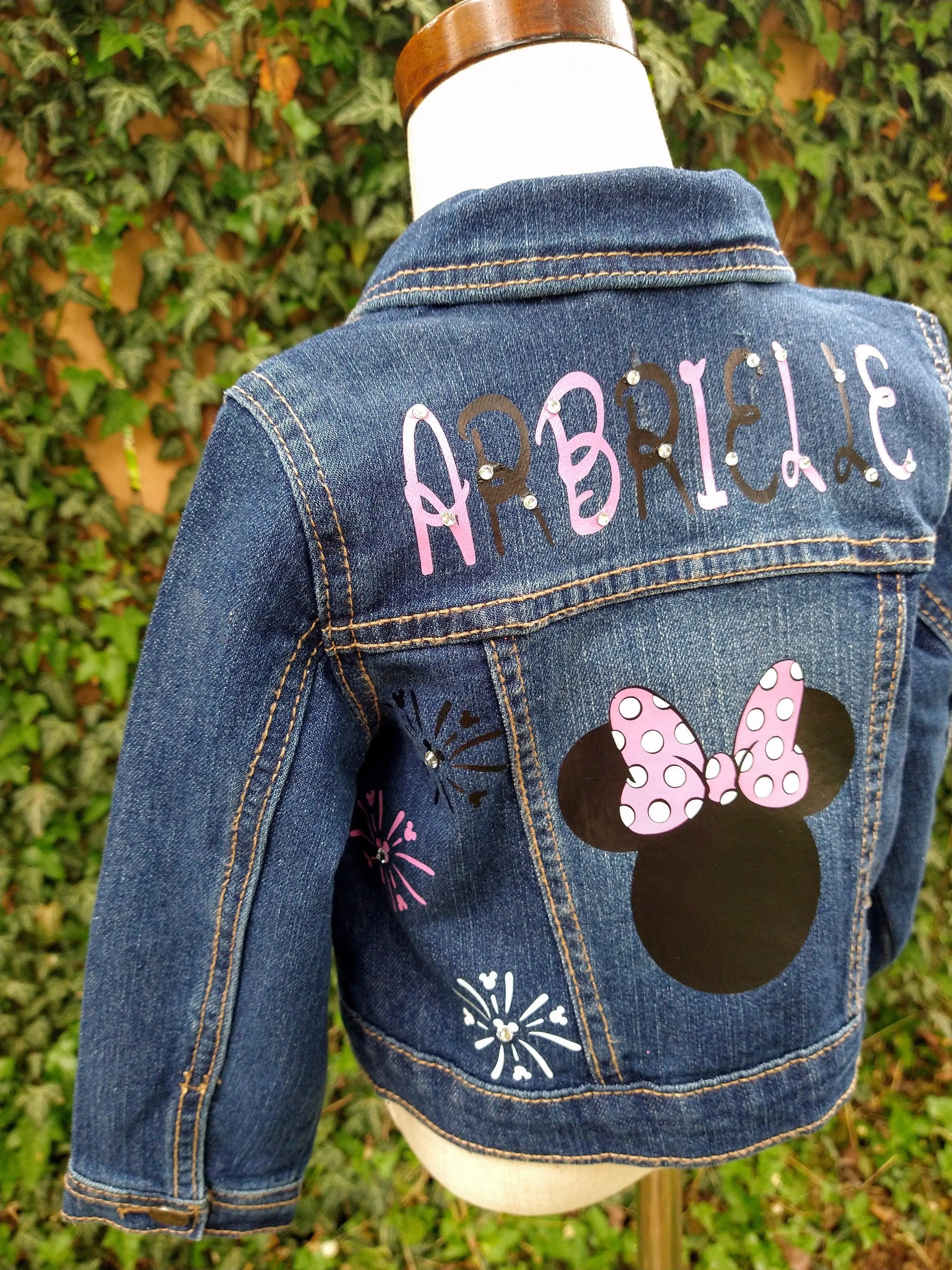 Minnie Mouse Denim Jacket, Custom Jean Jacket - KolorfulKidzCustoms