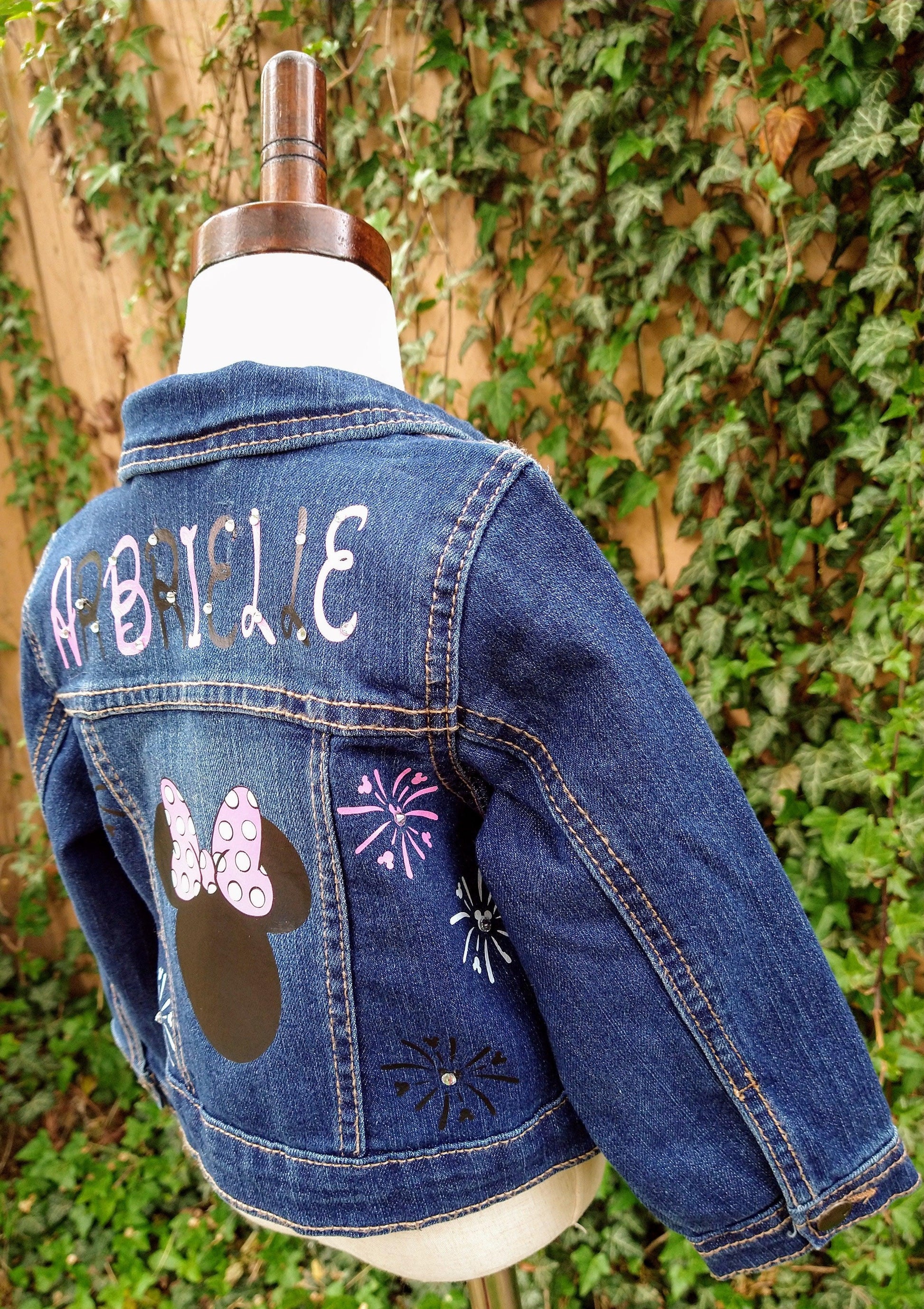 Minnie Mouse Denim Jacket, Custom Jean Jacket - KolorfulKidzCustoms