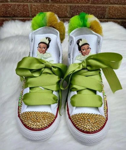 Frog Princess Custom Shoes - KolorfulKidzCustoms