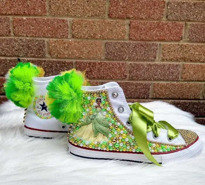 Frog Princess Custom Shoes - KolorfulKidzCustoms