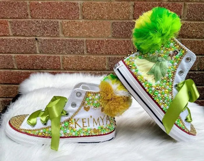 Frog Princess Custom Shoes - KolorfulKidzCustoms