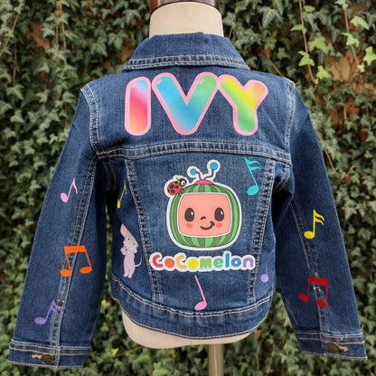 Cocomelon Denim Jacket, Custom Jean Jacket - KolorfulKidzCustoms