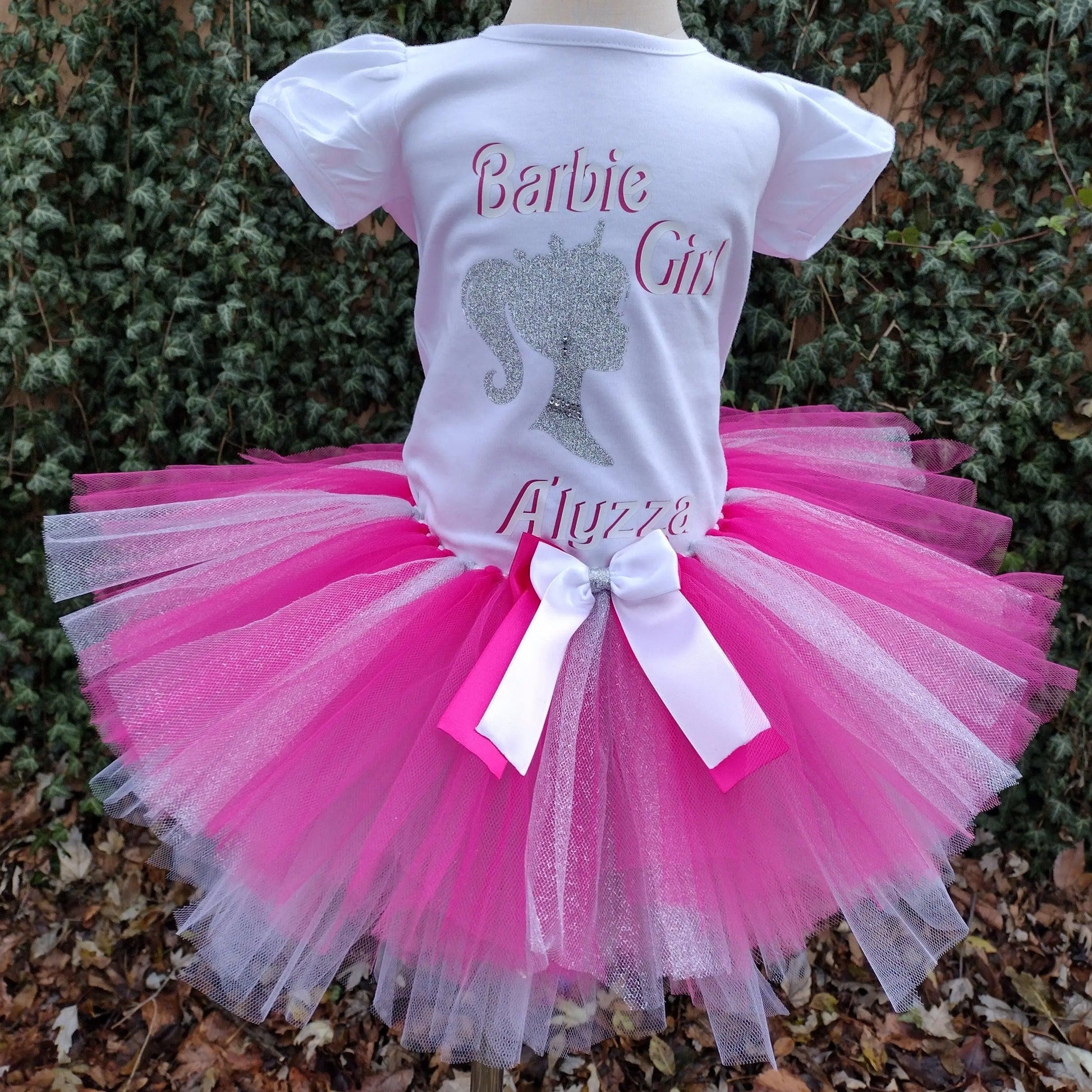 Princess Barbie Tutu Set, Pink and White Tutu - KolorfulKidzCustoms