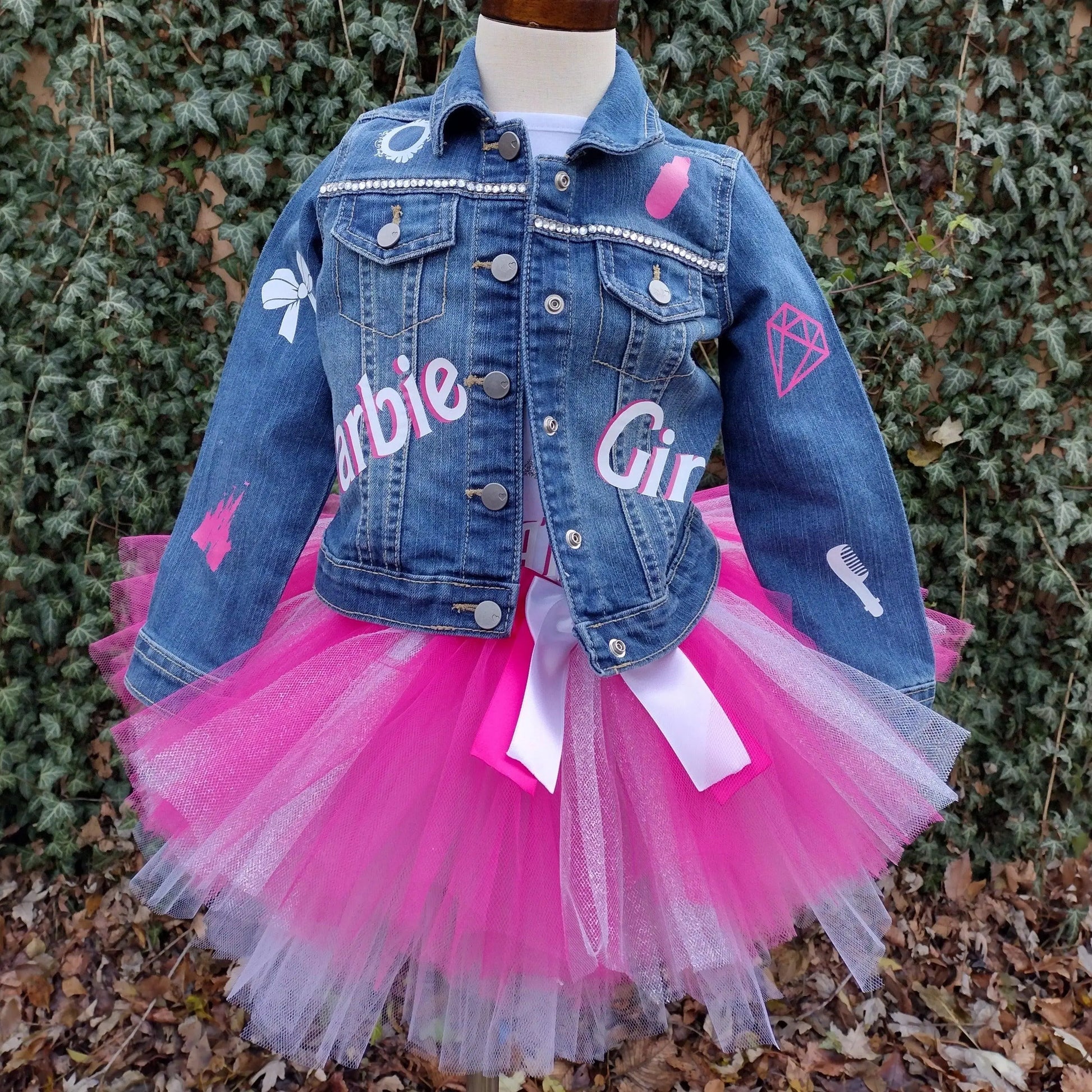 Princess Barbie Tutu Set, Pink and White Tutu - KolorfulKidzCustoms