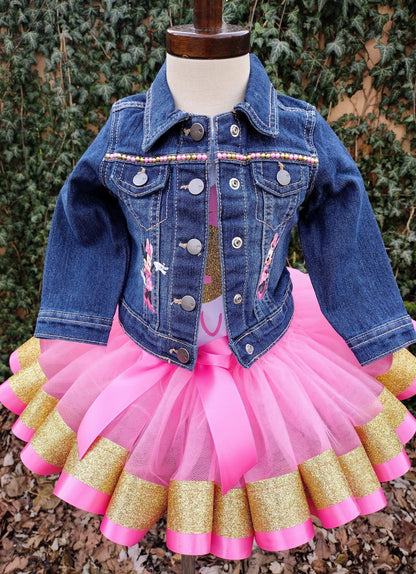 Minnie Mouse Tutu Outfit, Birthday Tutu, Pink and Gold - KolorfulKidzCustoms