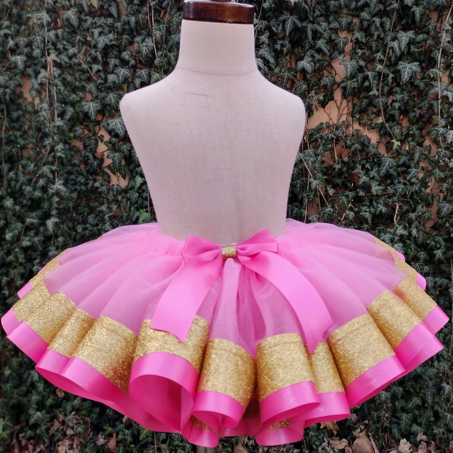 Minnie Mouse Tutu Outfit, Birthday Tutu, Pink and Gold - KolorfulKidzCustoms