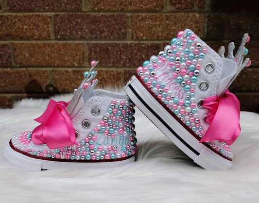 Winter Princess Custom Converse, Custom Shoes KolorfulKidzCustoms