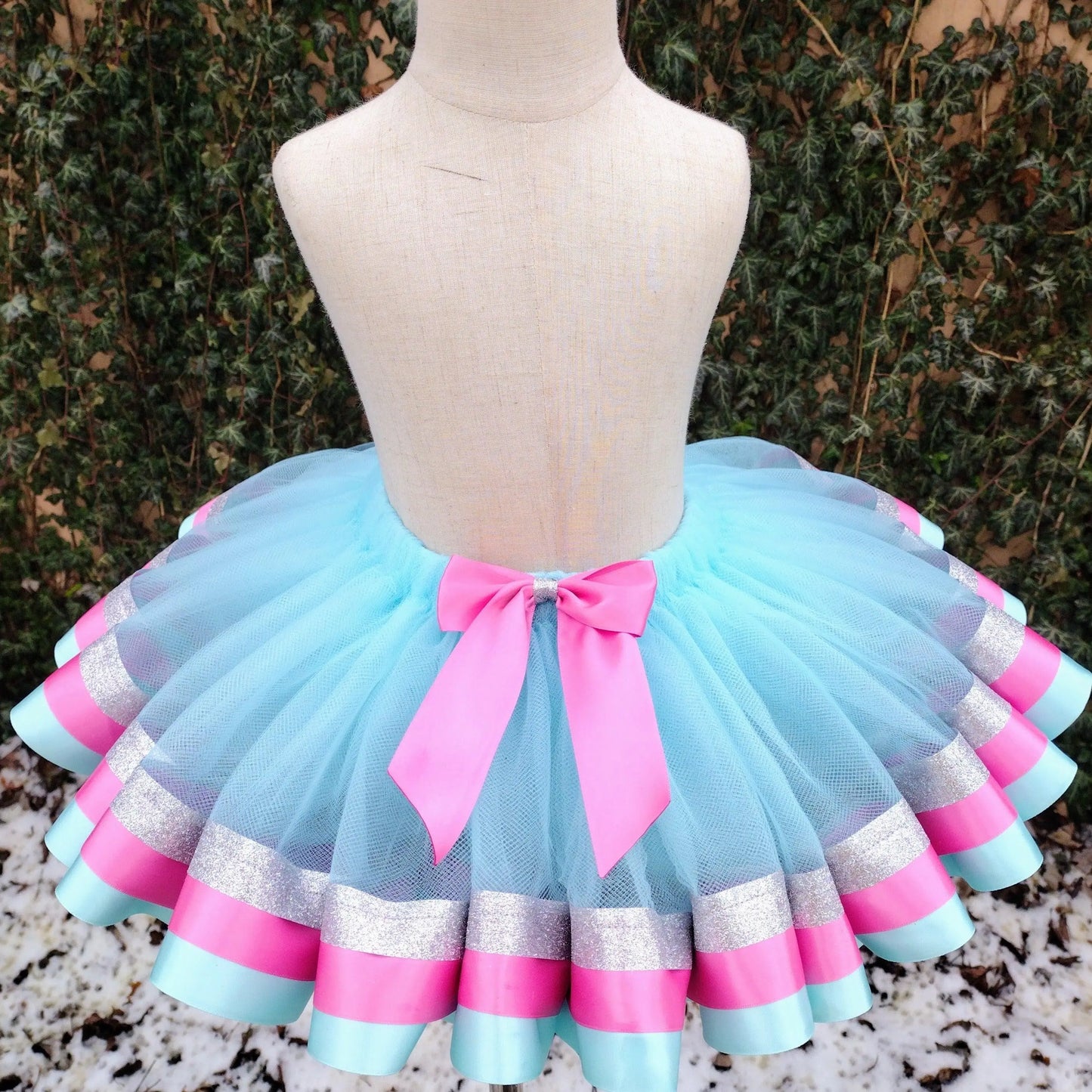 Winter Princess Tutu Set, Pink, Blue & Silver Birthday Tutu - KolorfulKidzCustoms