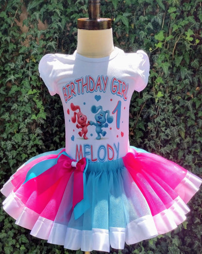 Blue's Clues Tutu Set, Pink and Blue Tutu Set - KolorfulKidzCustoms