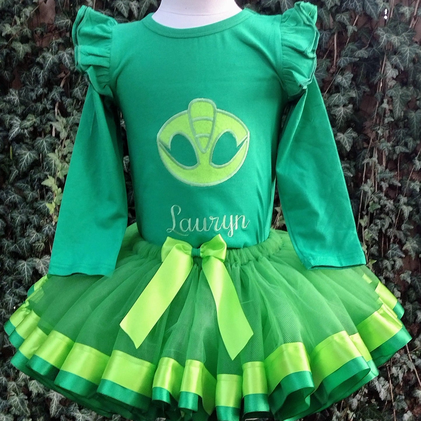 PJ Mask Tutu Set/Costume, Gecko Birthday Tutu - KolorfulKidzCustoms