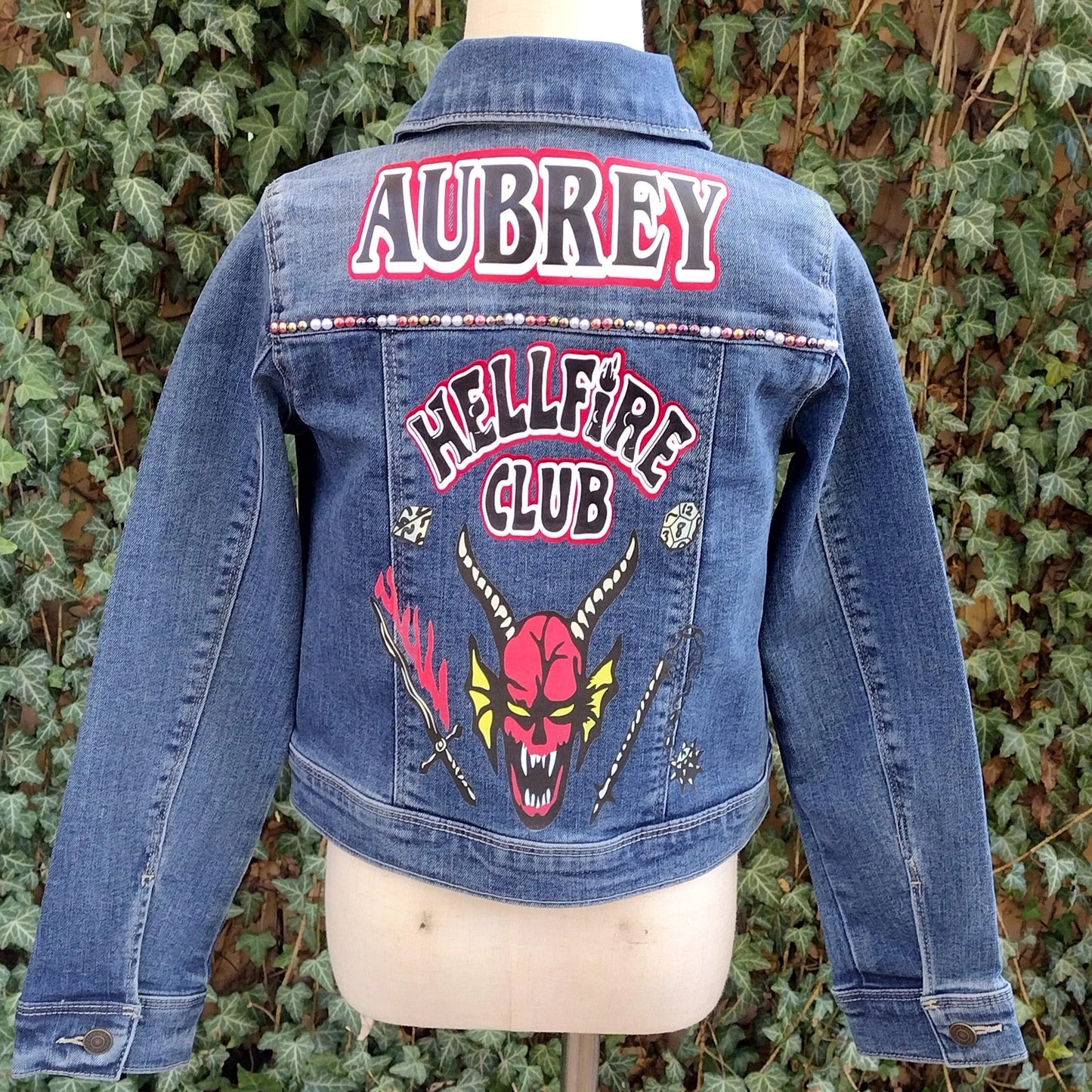 Stranger Things/Hellfire Club Inspired Denim Jacket - KolorfulKidzCustoms