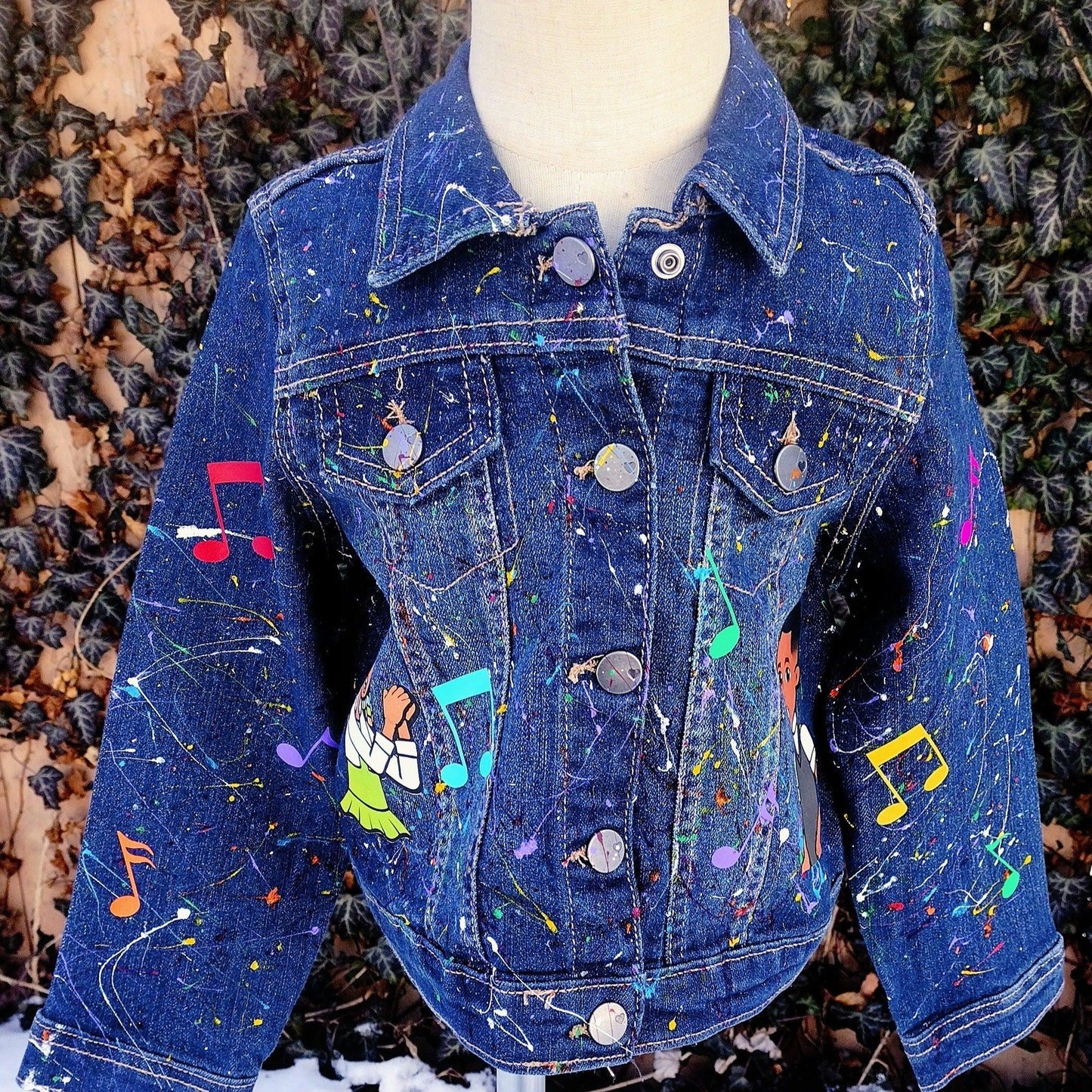 Gracie's Corner Denim Jacket, Multicolored Jean Jacket - KolorfulKidzCustoms