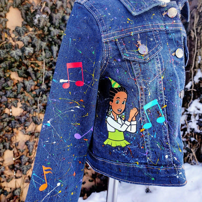 Gracie's Corner Denim Jacket, Multicolored Jean Jacket - KolorfulKidzCustoms