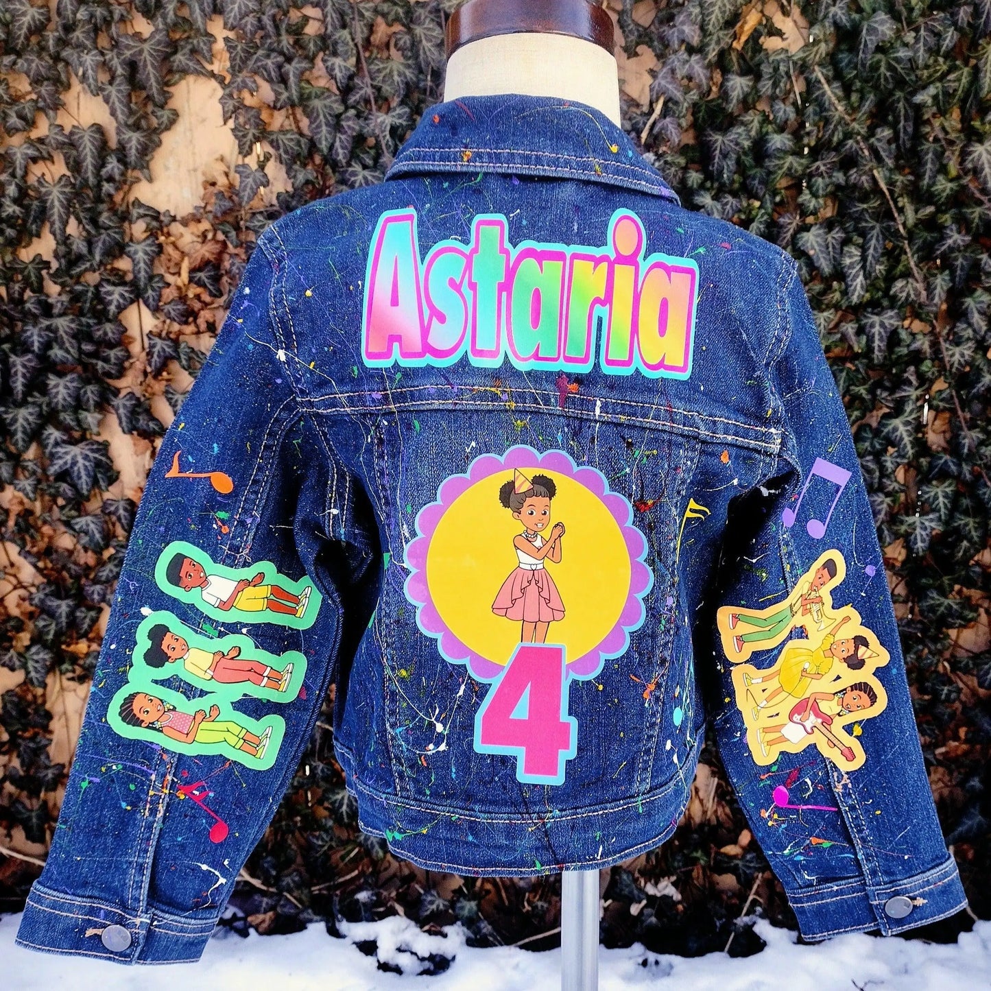 Gracie's Corner Denim Jacket, Multicolored Jean Jacket - KolorfulKidzCustoms