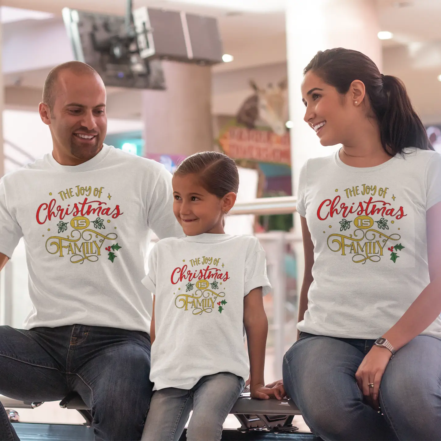 Joy Of Christmas Family T-Shirts KolorfulKidzCustoms