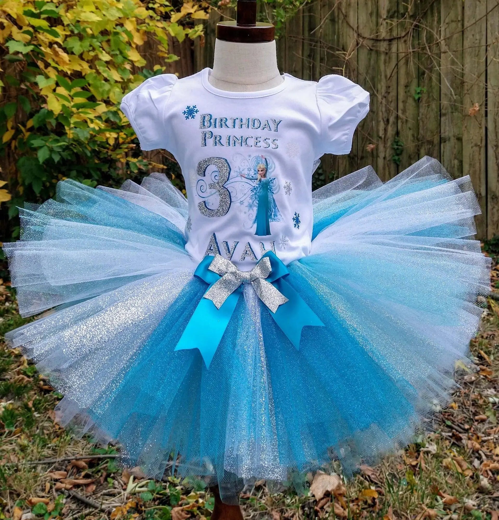 Ice Princess Tutu Set, Turquoise, Light Blue and Silver Tutu - KolorfulKidzCustoms