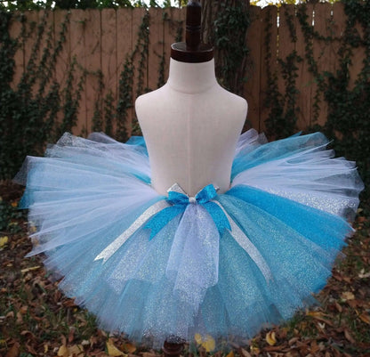 Ice Princess Tutu Set, Turquoise, Light Blue and Silver Tutu - KolorfulKidzCustoms