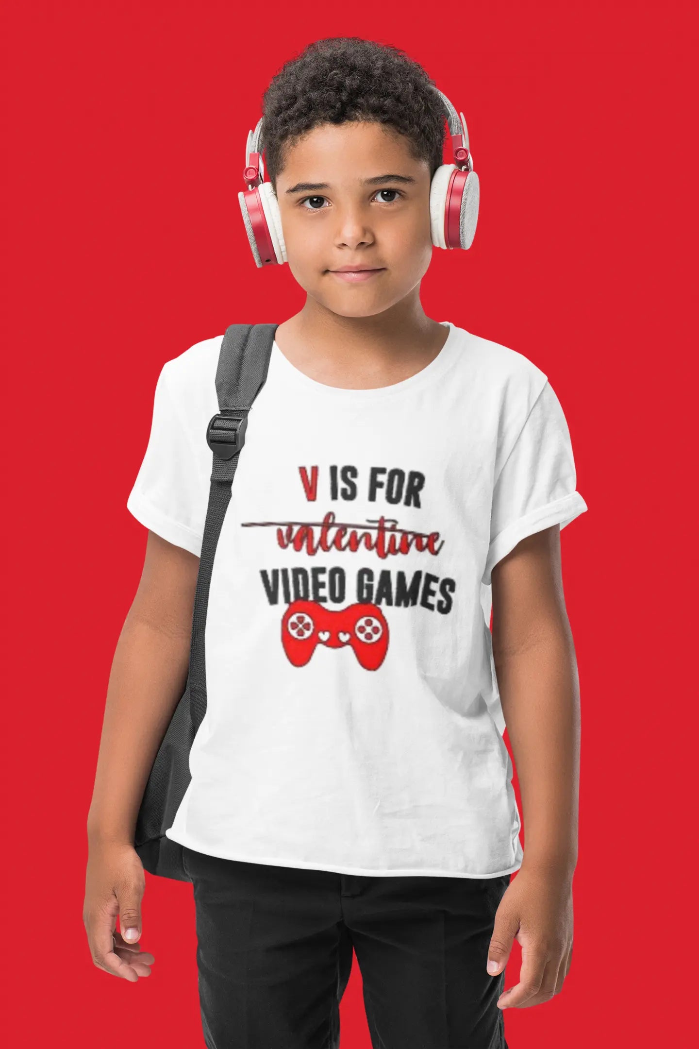 "V Is For Video Games" Valentine's Day Tee KolorfulKidzCustoms