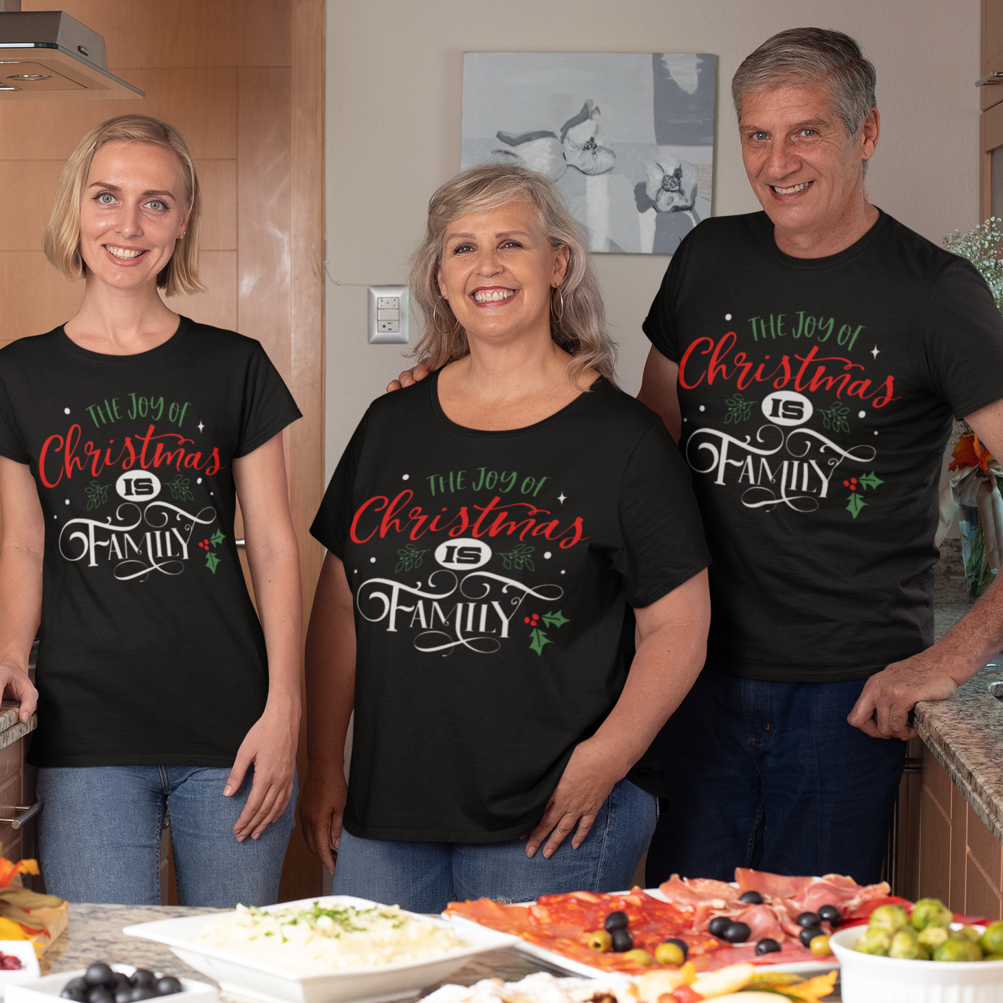 Joy Of Christmas Family T-Shirts KolorfulKidzCustoms