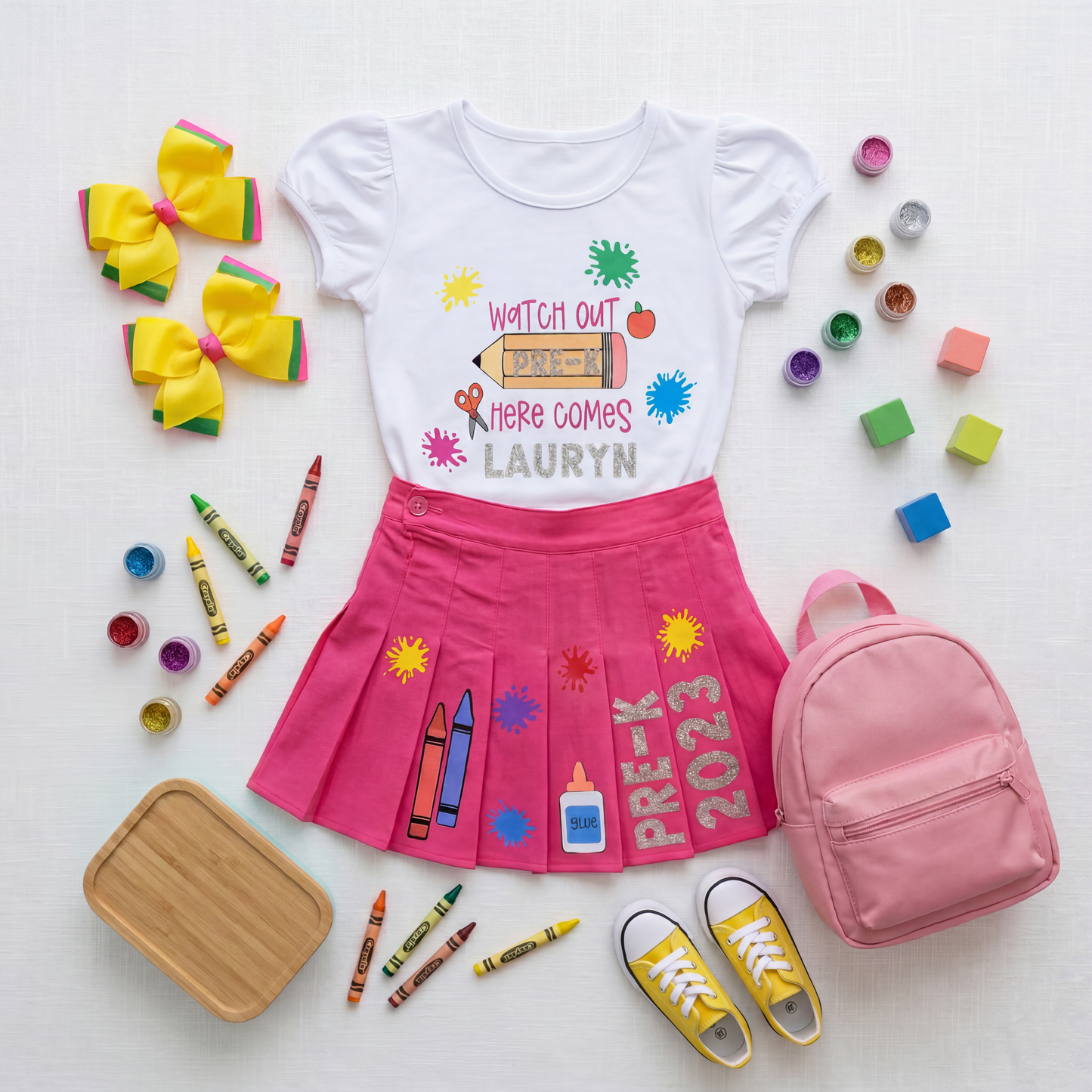 "Watch Out" Back to School Skirt Set