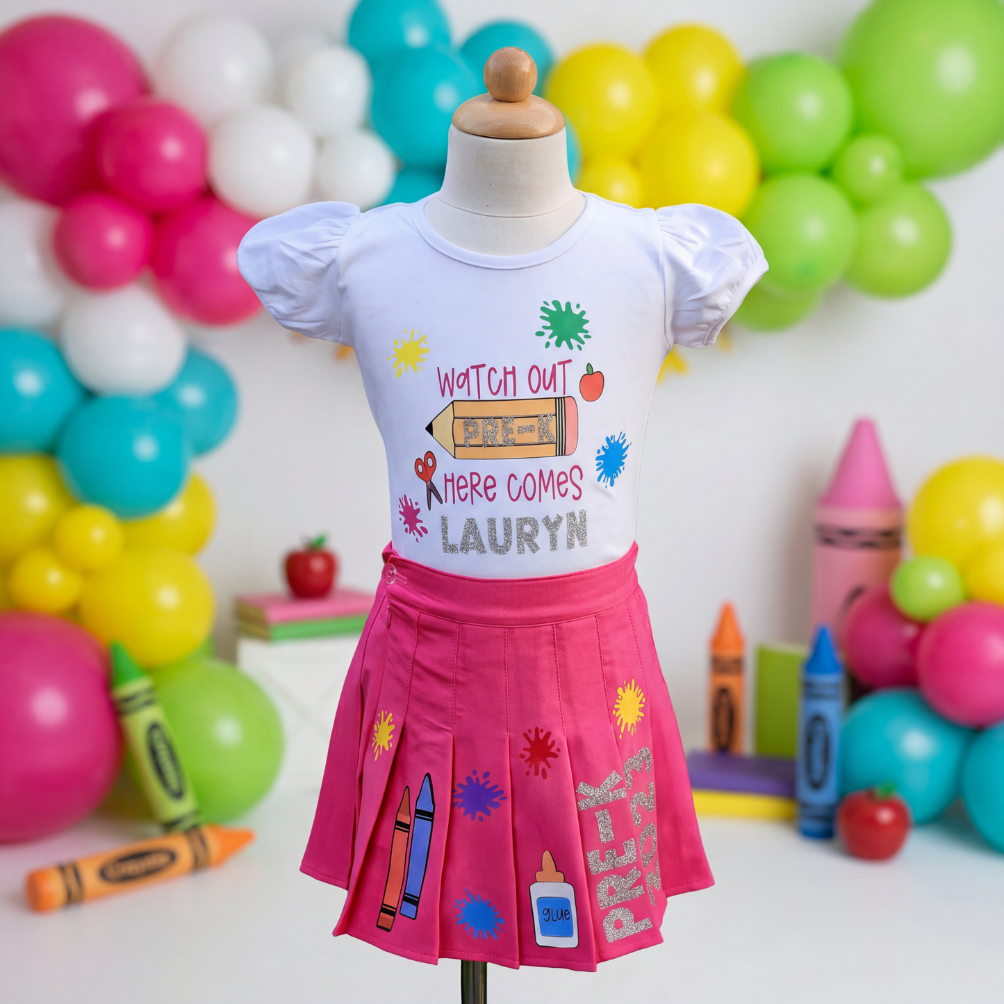 "Watch Out" Back to School Skirt Set