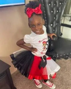 LOL Doll Tutu Set, Doll Inspired Tutu Set, Red, Black & White - KolorfulKidzCustoms