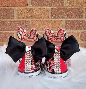 Red Minnie Mouse Custom Shoes - KolorfulKidzCustoms